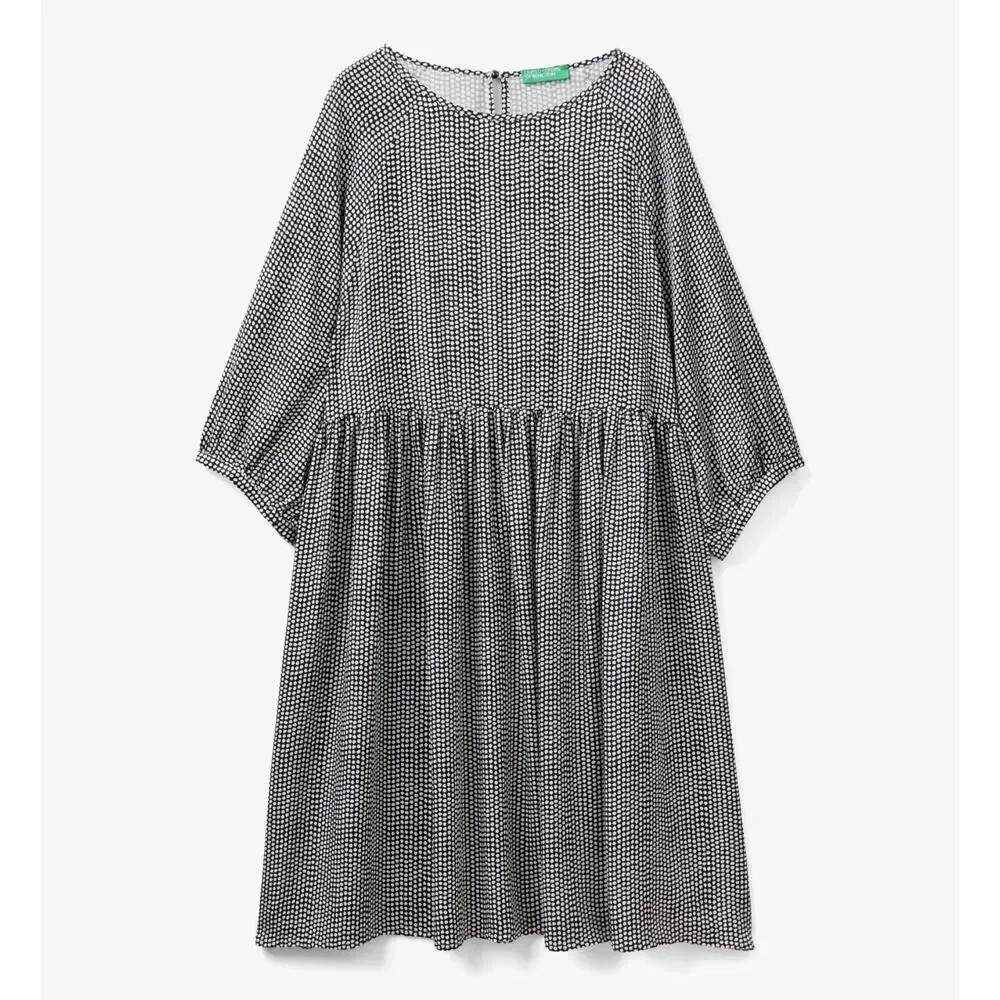 United Colors of Benetton Oversized Lagenlook Cottagecore Smock Dress- Size M - Picture 2 of 7